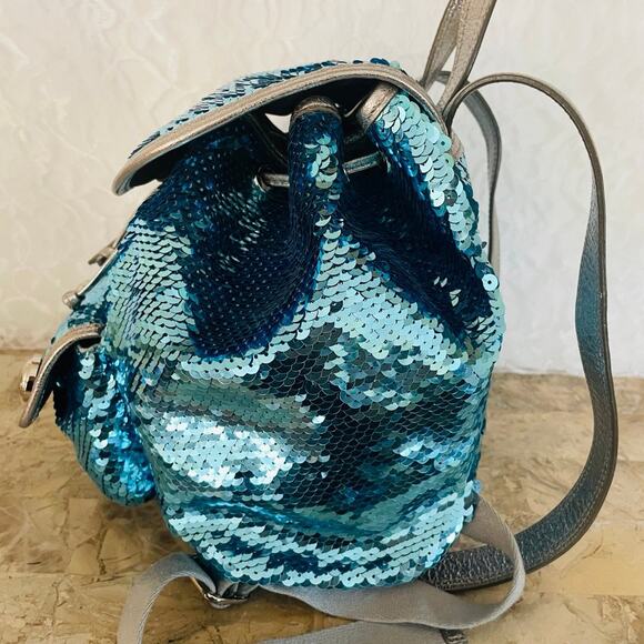 COACH Turquoise poppy sequin backpack limited edition 16916 - Picture 4 of 10